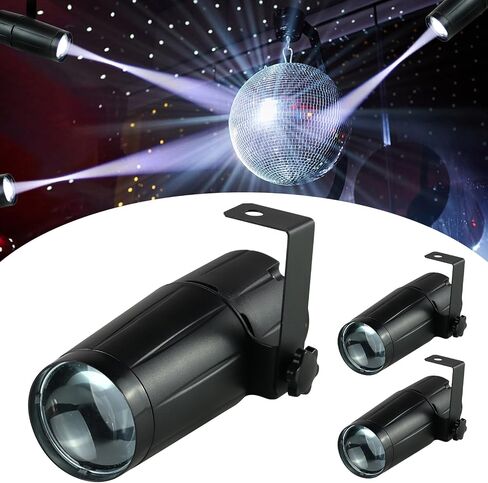 Pinspot Light، 3 حزمة Czgor 10W مرآة أضواء كاشفة، مشرق بارد أبيض شعاع ديسكو الكرة الأضواء، إضاءة المسرح للحزب DJ ديسكو الرقص بار مسرح الزفاف in Saudi Arabia