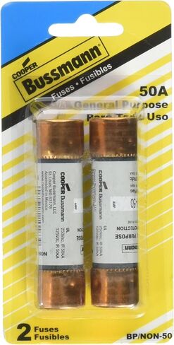Bussmann One-Time Low-Voltage 250V, K5 Bussman BP/NON-50 50 Amp 250 Volt Fast Acting Cartridge Fuses 2 Count, Pack of 1, No Color in Saudi Arabia
