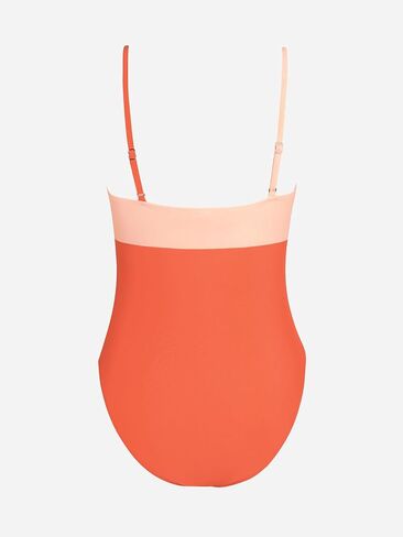 CUPSHE Women's One Piece Swimsuit V Neck Bathing Suit Color Block Adjustable Straps Trendy in Saudi Arabia