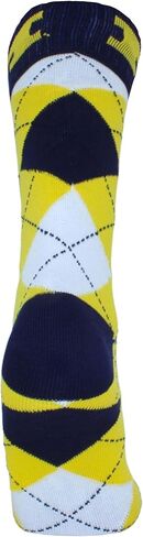 Michigan Wolverines Men's Argyle Dress Socks, Blue/Maize/White, One Size, NCAA Officially Licensed - DB Fan Gear in Saudi Arabia