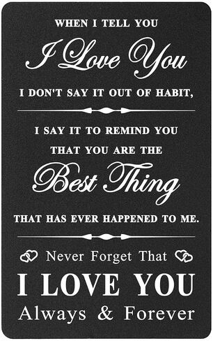 I Love You Cards Romantic - Why I Love You Engraved Black Aluminum, Unique Keepsake, Christmas Valentines Presents in Saudi Arabia