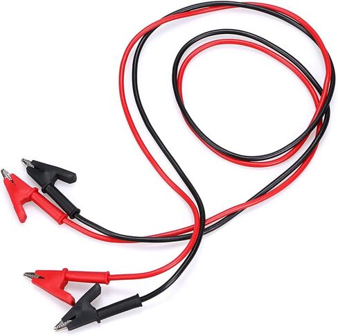 Sumnacon Dual Ended Crocodile Alligator Clips, 15A Test Lead Wire Cable with Insulators Clips, 2 Pcs 3.3 ft/1m Test Flexible Cable with Protective Jack Copper Clamps for Electrical Testing in Saudi Arabia
