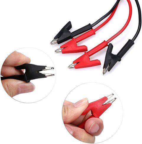 Sumnacon Dual Ended Crocodile Alligator Clips, 15A Test Lead Wire Cable with Insulators Clips, 2 Pcs 3.3 ft/1m Test Flexible Cable with Protective Jack Copper Clamps for Electrical Testing in Saudi Arabia