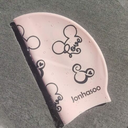 Swim Cap Women, Silicone Swim Cap Kids with Mouse Printed Swimming Cap in Saudi Arabia