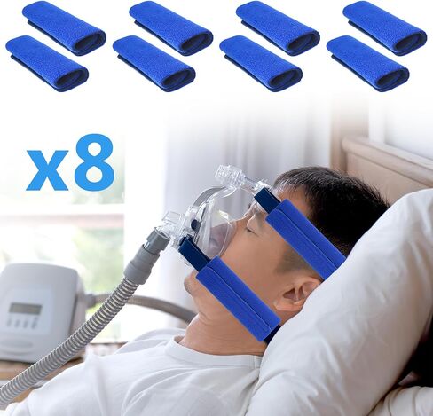 NATAKU 8 Pack Mask Strap Covers,Headgear Strap Cushions,Comfort Mask Cushions Pads, Soft-Fleece Face Mask Cover Fits Most Full CP AP Headgear Strap to Reduce Red Marks and Uncomfortable in Saudi Arabia
