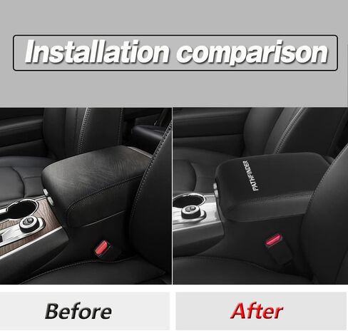 Center Console Armrest Box Cover Anti-Scratch Leather Auto Central Armrest Protector Pad Interior Decoration Accessories Fit for Nissan Pathfinder 2013-2020(Black Stitches) in Saudi Arabia