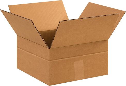 BOX USA 25 حزمة من صناديق الورق المقوى المموج شديدة التحمل، 30.48 سم طولًا × 30.48 سم عرضًا × 20.32 سم ارتفاعًا، كرافت، شحن، تعبئة وتحريك in Saudi Arabia