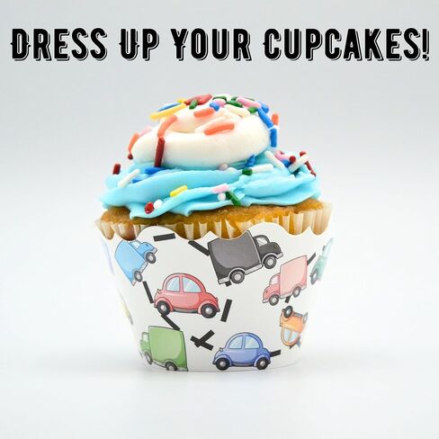 لوازم حفلات أعياد ميلاد السيارات، أغلفة الكب كيك (12 عبوة) - هدايا حفلات سباق السيارات، ديكورات حفلات شاحنة الوحش الكبيرة، ديكور حفلات أعياد ميلاد الأولاد in Kuwait