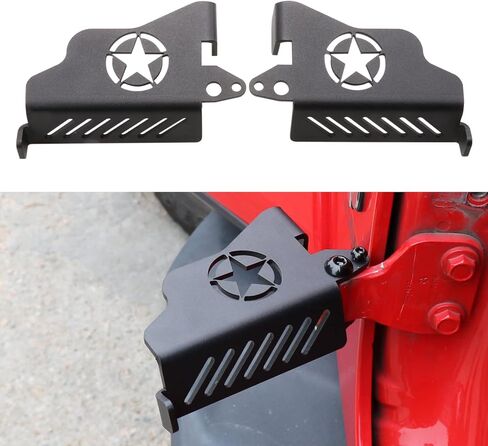 Foot Pegs for Jeep Wrangler,Door Hinge Foot Pegs Rest Pedal,Steel Kick Panel Fit for for Jeep Wrangler JK JKU JL JLU 2007-2024 Jeep Gladiator JT Accessories,Star(2 PCS,Black) in Saudi Arabia