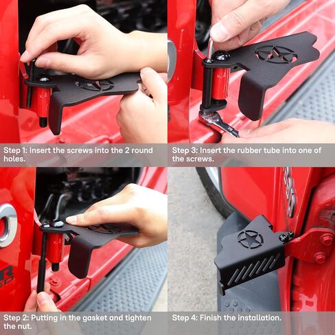 Foot Pegs for Jeep Wrangler,Door Hinge Foot Pegs Rest Pedal,Steel Kick Panel Fit for for Jeep Wrangler JK JKU JL JLU 2007-2024 Jeep Gladiator JT Accessories,Star(2 PCS,Black) in Saudi Arabia