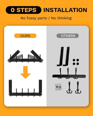خطافات قابلة للطي فوق الباب، لا تحتاج إلى تجميع، خطاف تعليق للباب، 50 رطلًا للخدمة الشاقة فوق رف الباب، خطافات باب لتعليق المناشف وحقائب الملابس والقبعات مع حزمة خطاف قيادة واحدة - أسود in Kuwait
