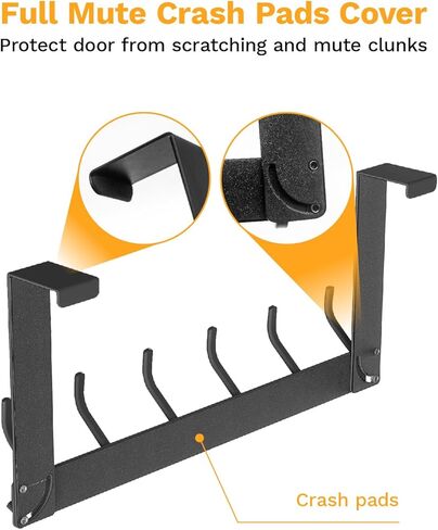 خطافات قابلة للطي فوق الباب، لا تحتاج إلى تجميع، خطاف تعليق للباب، 50 رطلًا للخدمة الشاقة فوق رف الباب، خطافات باب لتعليق المناشف وحقائب الملابس والقبعات مع حزمة خطاف قيادة واحدة - أسود in Kuwait