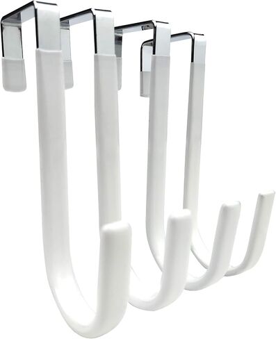 Over Door Hooks for Hanging - 4 Pack Over Door Hook, Heavy Duty Over The Door Hooks, Door Hanger Hook, White Over The Door Hanger in Saudi Arabia