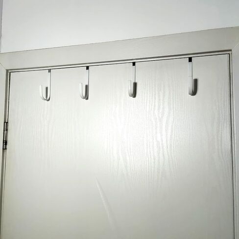 Over Door Hooks for Hanging - 4 Pack Over Door Hook, Heavy Duty Over The Door Hooks, Door Hanger Hook, White Over The Door Hanger in Saudi Arabia