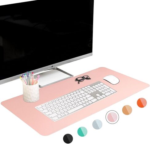 FTC Leather Desk Pad and Blotter, Non-Slip PU Suede Base (Black 31.5 X 15.75), Stitched Mouse Pad for Office, Computer Gaming, Keyboard and Protector Writing Mat in Saudi Arabia