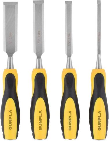 مجموعة إزميل خشبية فاخرة للأعمال الخشبية والنحت ومقابض ناعمة مع غطاء طرفي من الفولاذ للمطرقة 4 قطع in Kuwait