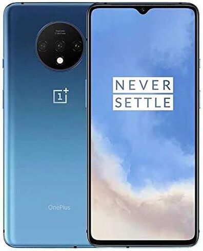 Battery Back Cover Rear Panel Glass +Camera Lens Replacement for OnePlus 7T 6.55inch (Glacier Blue) in Saudi Arabia