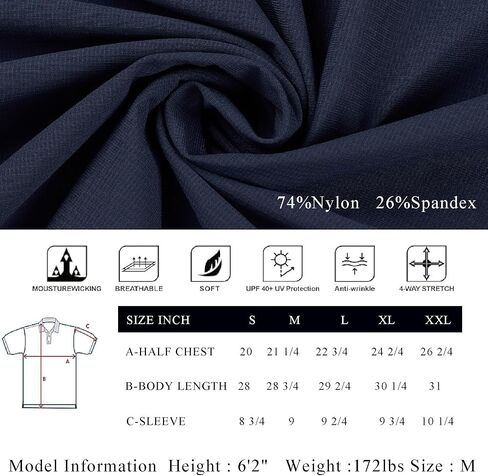 Mens Golf Shirt Short Sleeve Dry Fit Performance Moisture Wicking Rib Collared Golf Polo Shirts for Men in Saudi Arabia