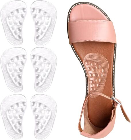 3 Pairs Arch Support Inserts, Arch Support Insoles for Women Foot, Massage Gel Shoes Arch Pads, Adhesive Shoes Arch Insoles for Flat Feet High Arch Plantar Fasciitis Arch Pain Relief in Saudi Arabia