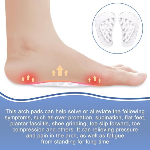 3 Pairs Arch Support Inserts, Arch Support Insoles for Women Foot, Massage Gel Shoes Arch Pads, Adhesive Shoes Arch Insoles for Flat Feet High Arch Plantar Fasciitis Arch Pain Relief in Saudi Arabia