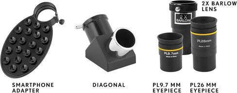 تلسكوب منكسر فلكي من ناشيونال جيوغرافيك 50 ملم مع بصريات مطلية بالكامل، حامل ثلاثي القوائم قابل للتعديل وتطبيق علم الفلك لعلماء الفلك الشباب ومراقبي السماء البالغين in Kuwait