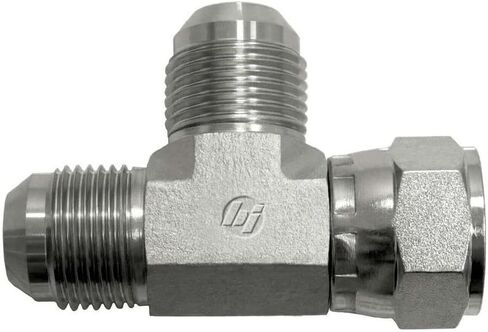 Brennan Industries 6602-10-10-10-FG تركيبات أنابيب فولاذية مزورة، 7/8"-14 SAE x 7/8"-14 SAE x 7/8"-14 SAE خيط، 5/8" ذكر JIC x 5 /8 بوصة JIC دوارة × 5/8 بوصة ذكر JIC in Kuwait