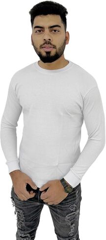 Skyland Thermal t-Shirt White Medium Long Sleeve Crew Neck for Men in Saudi Arabia