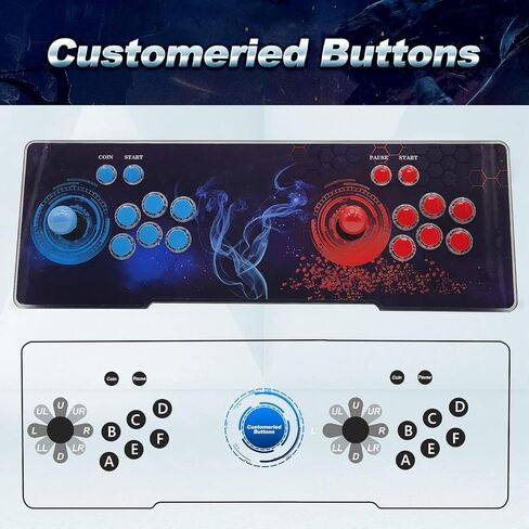 【26800 Games in 1】 Pandora's Box Arcade Game Console, 3D Pandora Box Support PC & Projector & TV, 2-4 Players, 1280X720 Full HD, 3D Games, Search/Hide/Save/Load/Pause Games, Favorite List in Saudi Arabia