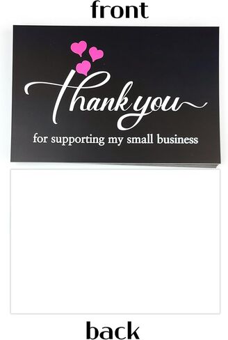 / 4×6 أسود شكرًا لك على دعم بطاقات العمل الصغيرة الخاصة بي، وردي شكرًا لدعم حشوات تغليف الأعمال الصغيرة (4 × 6 بوصات)-50 بطاقة in Kuwait