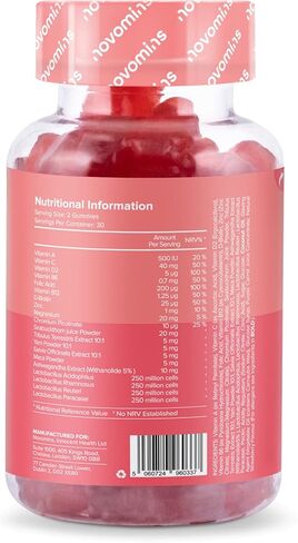 Novomins Meno-Balance Gummies – Menopause Support – Perimenopause and Post Menopause Symptoms – High Strength Supplements with Natural Plant Phytoestrogens– Vegan- Gluten Free in Kuwait