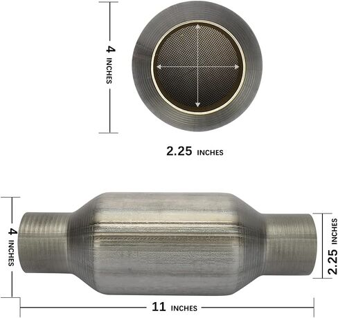 MAYASAF【2 pack】2.25" Inlet/Outlet Universal Catalytic Converter, High Flow Exhaust Pipe, w/o O2 Port (EPA Compliant), 2 pack in Saudi Arabia