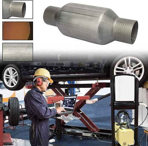MAYASAF【2 pack】2.25" Inlet/Outlet Universal Catalytic Converter, High Flow Exhaust Pipe, w/o O2 Port (EPA Compliant), 2 pack in Saudi Arabia