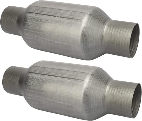 MAYASAF【2 pack】2.25" Inlet/Outlet Universal Catalytic Converter, High Flow Exhaust Pipe, w/o O2 Port (EPA Compliant), 2 pack in Saudi Arabia