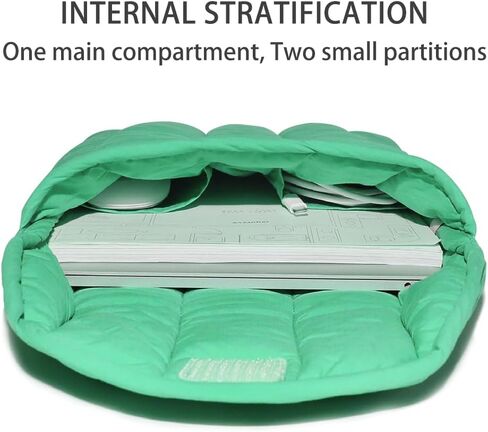 Puffy Laptop Sleeve 13-14 Inch Streak-Green, Protective Carrying Case for Men and Women, Cute Case Bag Compatible with 13 and 14 Inch Laptops, for MacBook Air M2, Asus/Dell Xps in Cover in Saudi Arabia