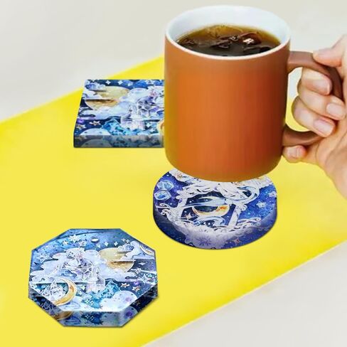 قوالب سيليكون كوستر ذات 6 تجاويف، قوالب كوستر من الراتنج AIFUDA لصب الراتنج، قوالب كوستر عميقة كبيرة كوستر DIY، ديكور المنزل in Kuwait