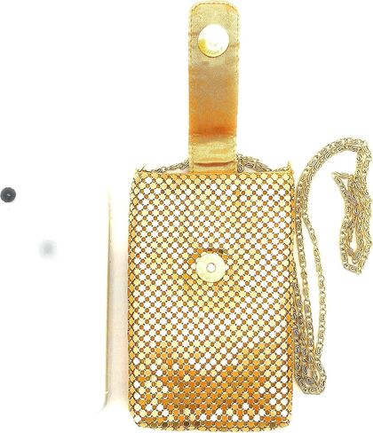 Women's Metal Mesh Small Cell Phone Pouch Bag Cross-Body Shoulder Strap in Saudi Arabia