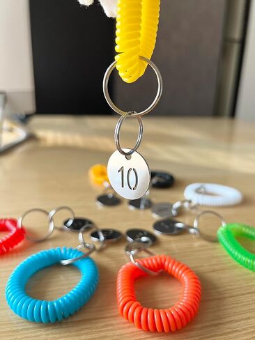 304 علامات مفاتيح من الفولاذ المقاوم للصدأ مع حلقة 10 قطع، سلسلة مفاتيح بأرقام مجوفة 25 مم، حلقات مفاتيح مرقمة - من 1 إلى 10 in Kuwait