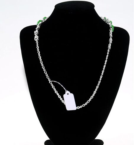 1000 قطعة من العلامات البيضاء مع علامات سلسلة، علامات عرض قابلة للكتابة لعلامات الملابس والمجوهرات للمنتج، 0.94 × 0.59 بوصة in Kuwait