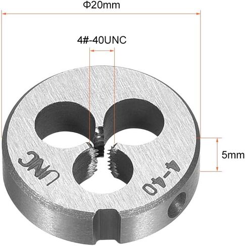 uxcell 4-40 UNC Round Die, Machine Thread Right Hand Threading Die, Alloy Steel Screw Thread Cutting Die in Saudi Arabia