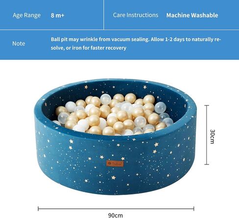 Foam Ball Pit 35.4"x 11.8" for Toddlers and Kids,Round Ball Pool Indoor Outdoor Baby Playpen,Ideal Gift for Infants,Balls not Included - Night Sky in Saudi Arabia