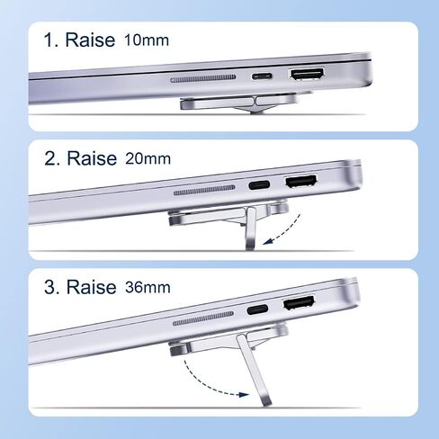 Hagibis Laptop Stand Adjustable Height for Desk, Portable Invisible Laptop Riser, Ergonomic Laptop Mount Keyboard Kickstand Aluminum Cooling Pad for MacBook Pro Air, Tablet Laptop (Grey) in Saudi Arabia