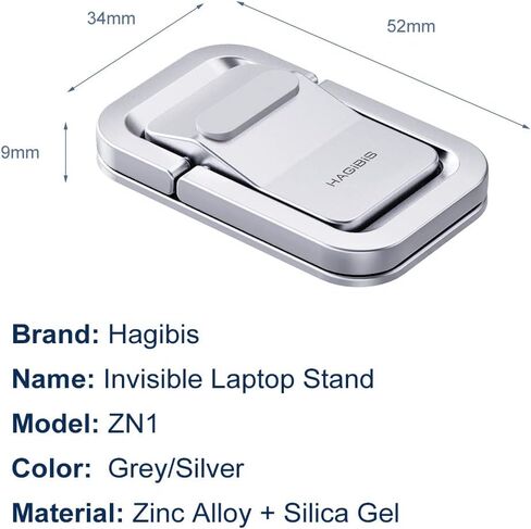 Hagibis Laptop Stand Adjustable Height for Desk, Portable Invisible Laptop Riser, Ergonomic Laptop Mount Keyboard Kickstand Aluminum Cooling Pad for MacBook Pro Air, Tablet Laptop (Grey) in Saudi Arabia