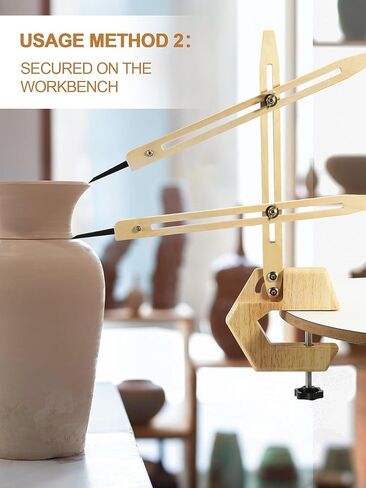 BKALEME Pottery Throwing Gauge, 2 Ways to Install, Compact Clip-on Pottery Throwing Stick, Ceramics Pottery Clay Tool for Making Repeat Forms, for Pottery Wheel & Forming Machine in Kuwait