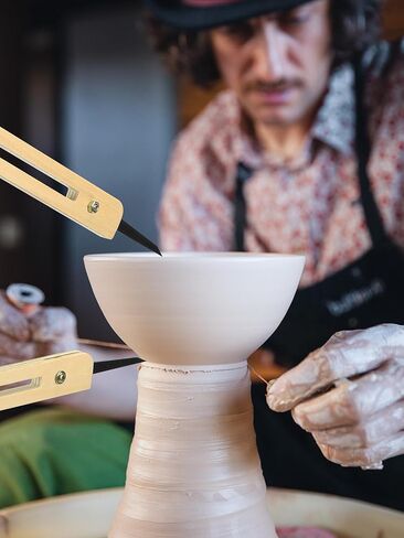 BKALEME Pottery Throwing Gauge, 2 Ways to Install, Compact Clip-on Pottery Throwing Stick, Ceramics Pottery Clay Tool for Making Repeat Forms, for Pottery Wheel & Forming Machine in Kuwait