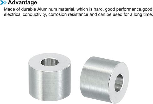 PATIKIL M6 Aluminum Spacers, 10 Pcs Metal Spacer Aluminum 6.2mm ID x 10mm OD x 1.5mm L Aluminum Spacer Screw Standoff Round for 1/4" or M6 Screw Bolts in Saudi Arabia