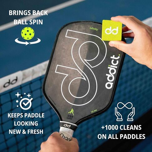 Addict Pickleball Paddle Eraser: Ultimate Carbon Fiber Cleaner for Enhanced Spin & Pristine Look – Compatible with All Brands, Long-Lasting for 1000 Uses in Saudi Arabia
