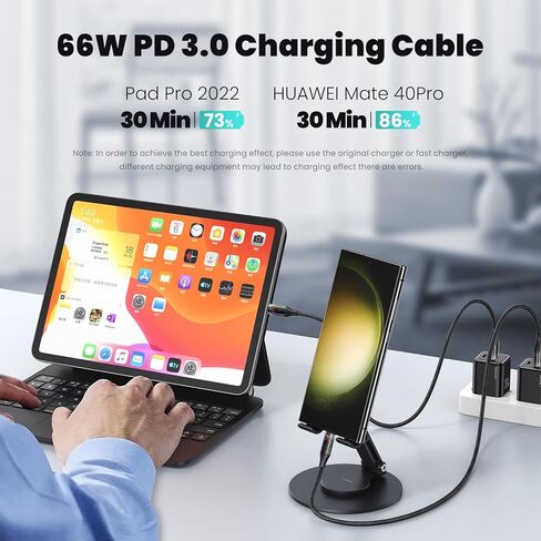 شاحن USB A إلى النوع C شحن سريع، كابل شاحن USB C مع كابل شاحن سيارة مضفر من النايلون LED، سلك USB C للهاتف 15 Plus 15 Pro Max لهاتف Samsung Galaxy S23 S22 Note Pixel جميع أنواع الهواتف C in Kuwait