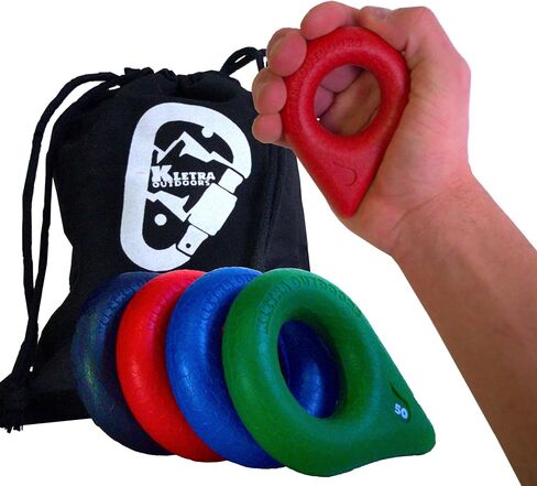 Premium Set of 4 Teardrop Rings- Grip Strength Trainer Grips for a Complete Healthy Hand and Iron Grip- Hand Stretcher Hand Strengthener Donut Finger Training Climbing Fist Exerciser in Saudi Arabia