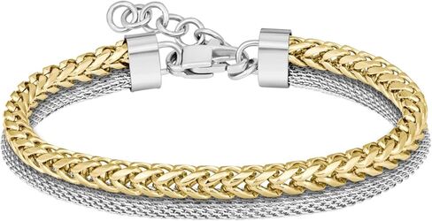 Lacoste Men's O'N'O Jewelry Collection Double Chained Bracelet with a Lightweight Mesh Chain, Fashionable Style in Saudi Arabia