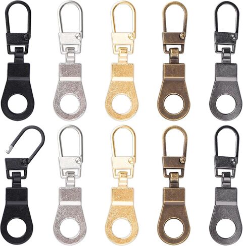 10 قطعة سحاب سحب بديل قابل للفصل سحاب سحب علامات التبويب استبدال سحاب سحب للثقوب الصغيرة سترات الأمتعة حقائب الظهر (5 ألوان) in Kuwait